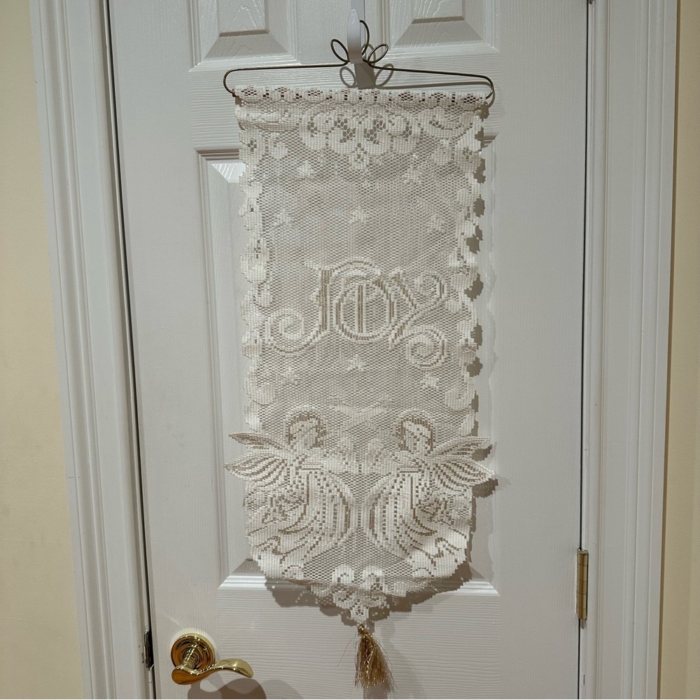 Elegant Cream Lace Wall Hanging Decor, Never used